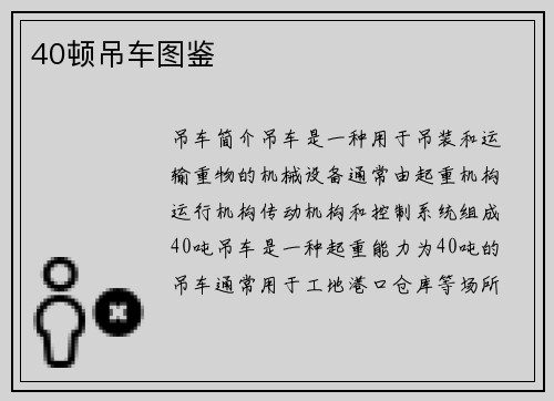 40顿吊车图鉴