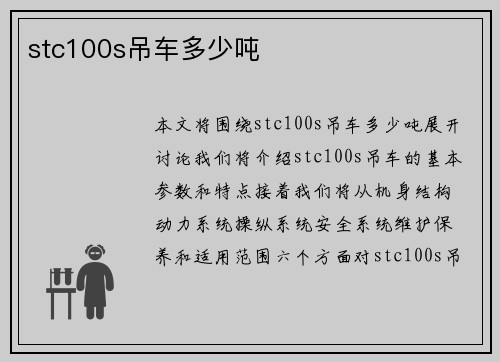 stc100s吊车多少吨